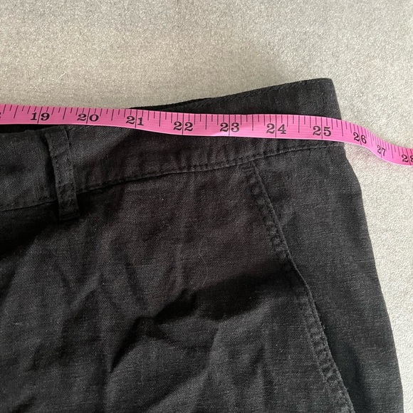 [4XL]H&M Women Black Linen Viscose Blend Zipper Button Front Closure Ankle Pants - Picture 6 of 11